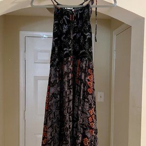 Free People Black Floral Babydoll Dress